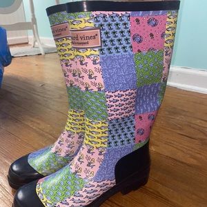 Vineyard vines rain boots excellent condition